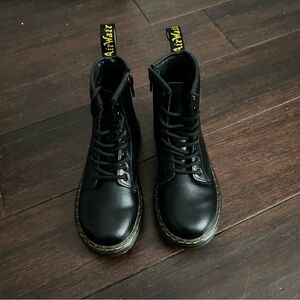 Dr. Martens Kids Black Leather Boots